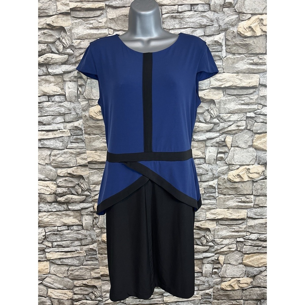 Victoria's Secret Y2K Blue‎ & Black Peplum Dress Sz M